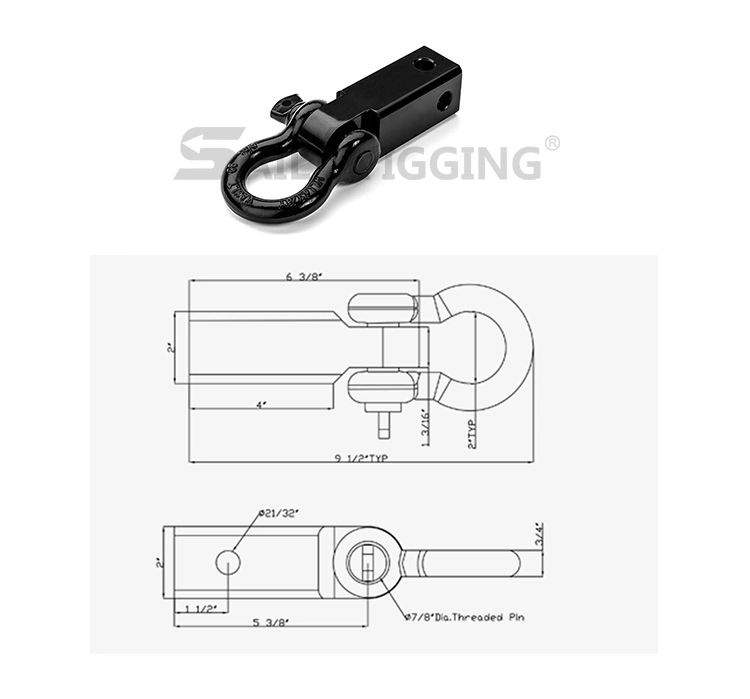 4X4 Winch Accessories Recovery Hitch with Bow Shackle